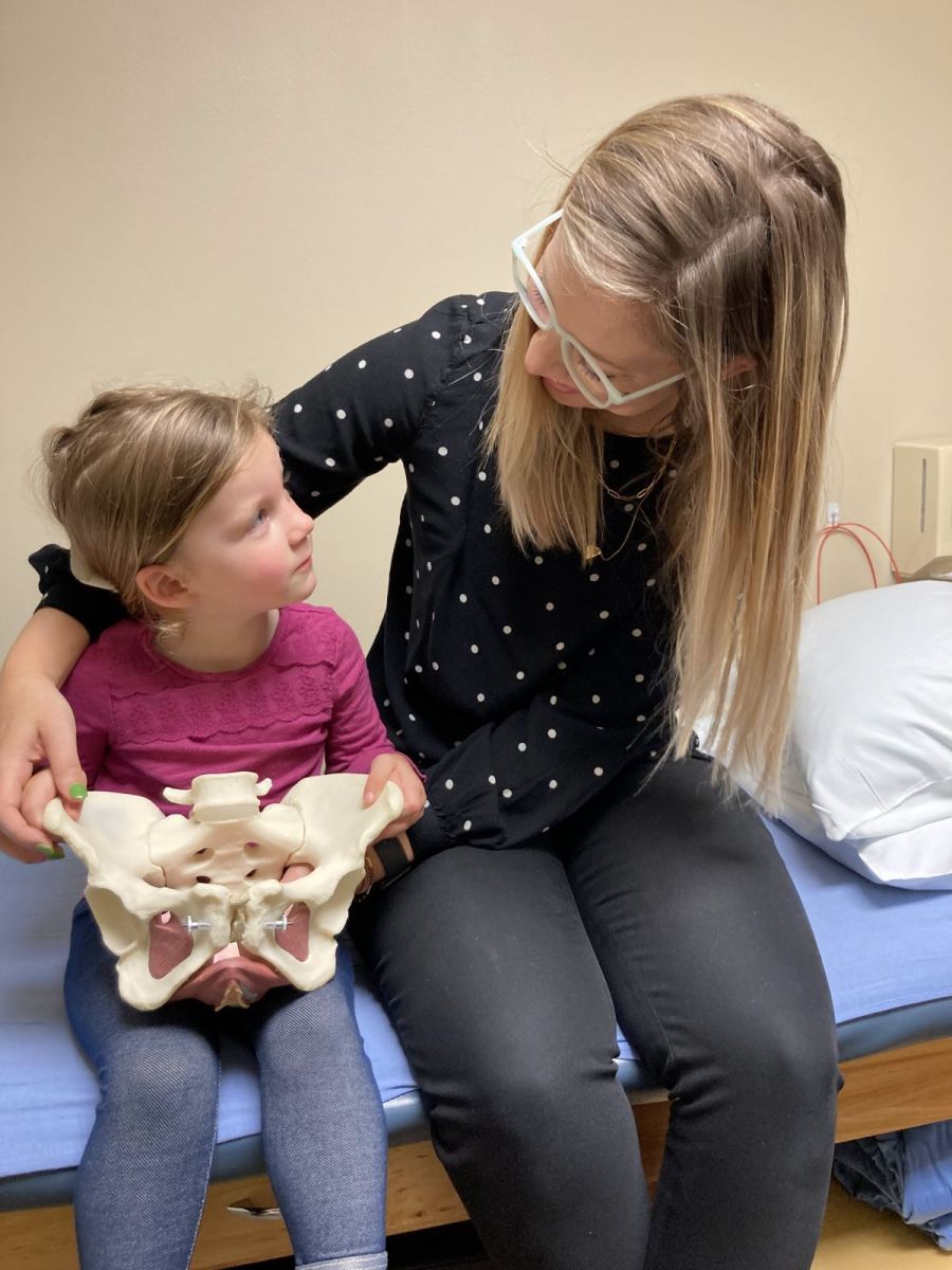 Image of Taylor Physical Therapy's therapist with peds patient Physical Therapist Kristin Kahler